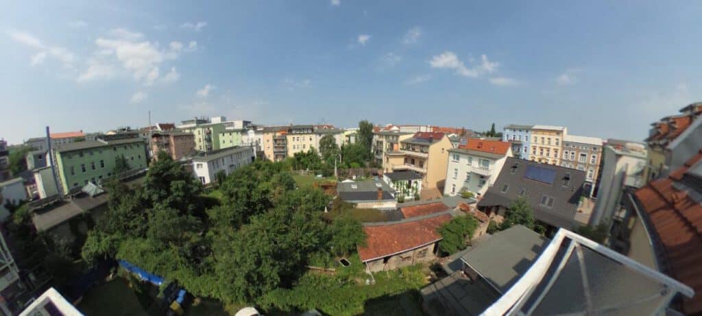 Blick über die Dächer der Kröpeliner-Tor-Vorstadt (KTV) in Rostock – Eigentumswohnung, Referenz 5681.