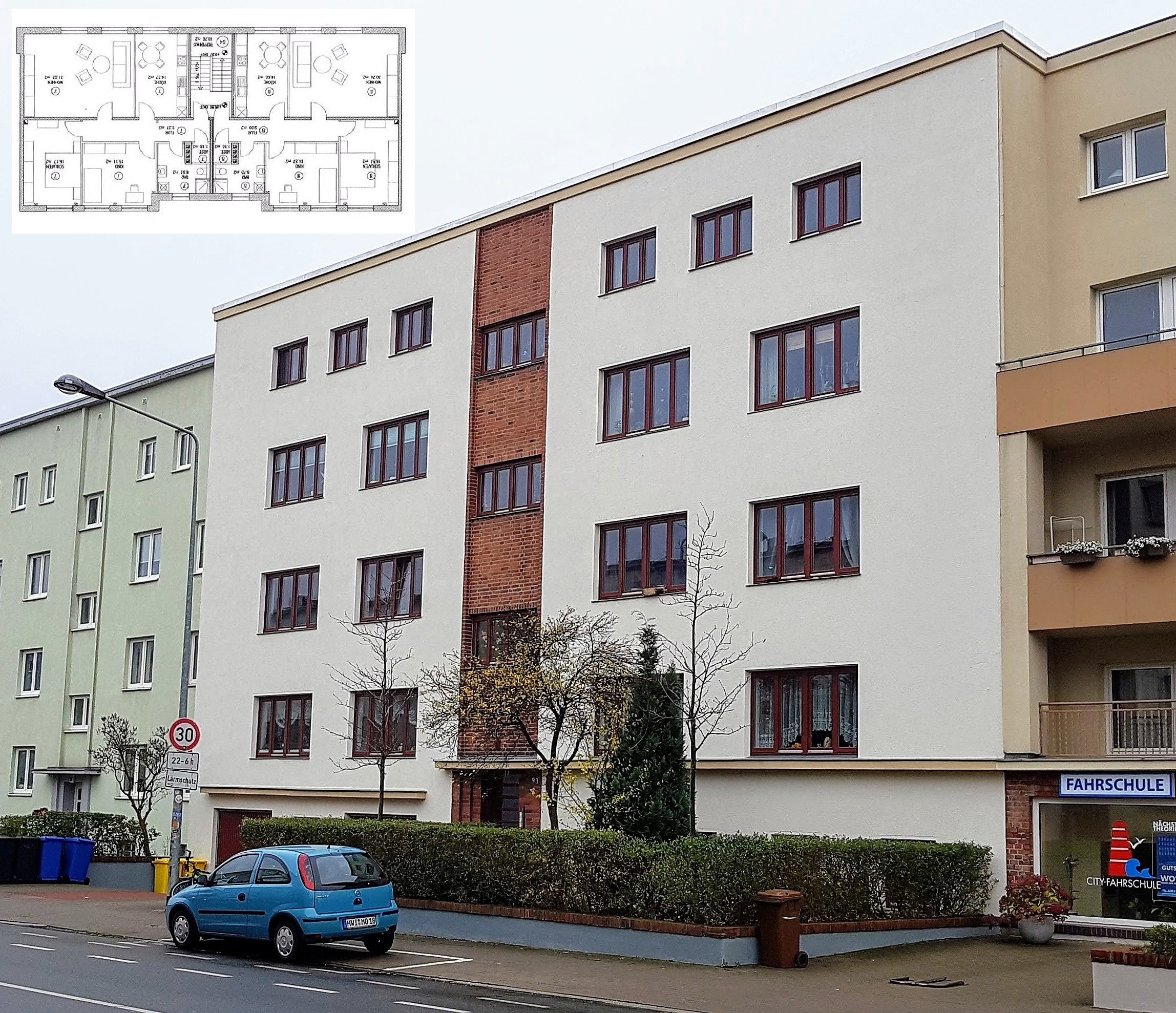 Außenansicht der Eigentumswohnung in der Kröpeliner-Tor-Vorstadt (KTV) Rostock – Referenzobjekt 5646 – Büchel Immobilien Rostock