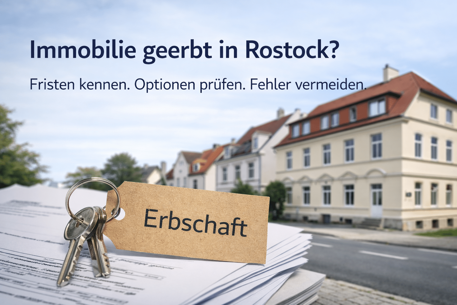 Immobilie geerbt in Rostock – Schlüssel mit Anhänger „Erbschaft