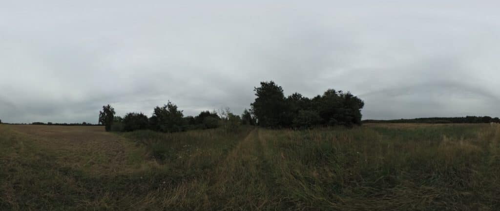 Blick über die Grundstücksfläche in Prangendorf bei Cammin – Referenzobjekt 5652 – Büchel Immobilien Rostock